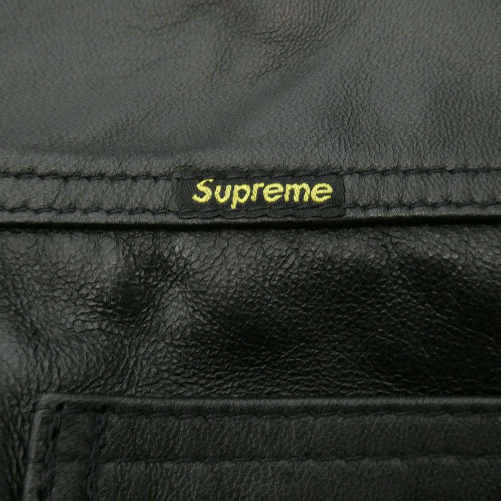 Supreme シュプリーム schott ショット 22SS x Schott ショット Leather Work Jacket レザー ワーク ジャケット ブラック系 L【美品】【中古】