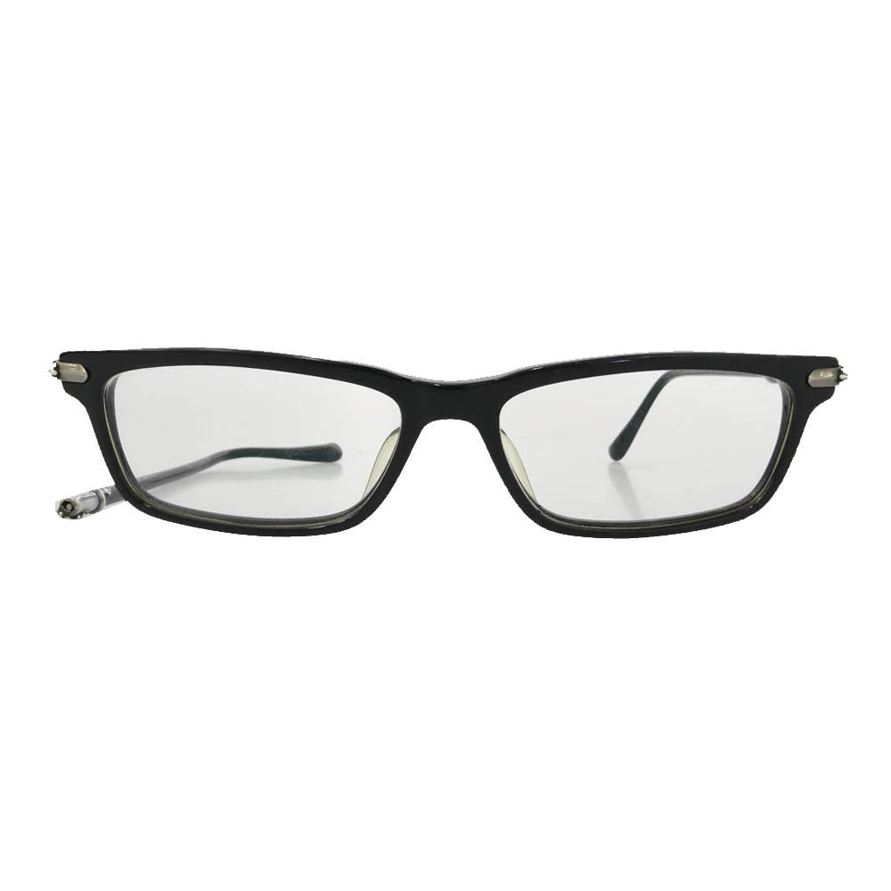 CHROME HEARTS クロムハーツ（原本無） CORNHAULASS-A スクエア クロステンプル アイウェア メガネ ブラック系【中古】