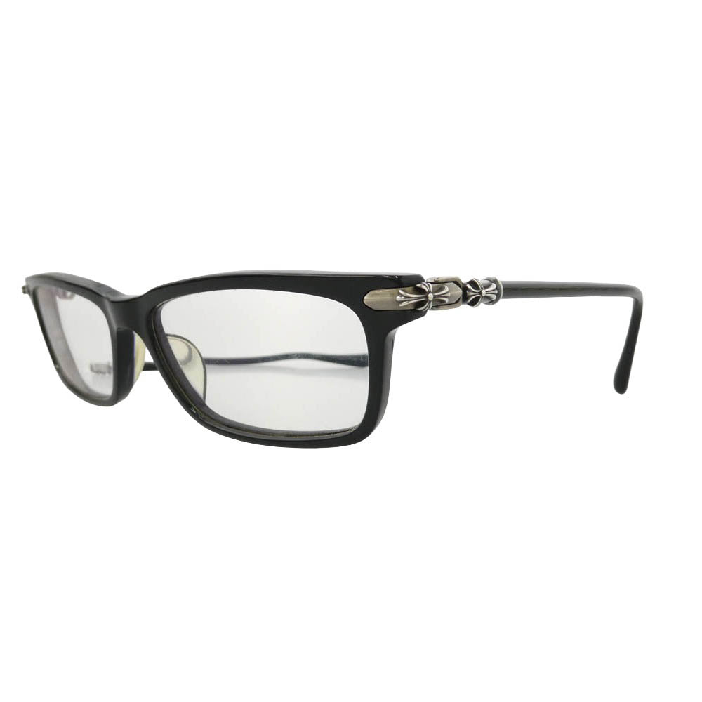 CHROME HEARTS クロムハーツ（原本無） CORNHAULASS-A スクエア クロステンプル アイウェア メガネ ブラック系【中古】