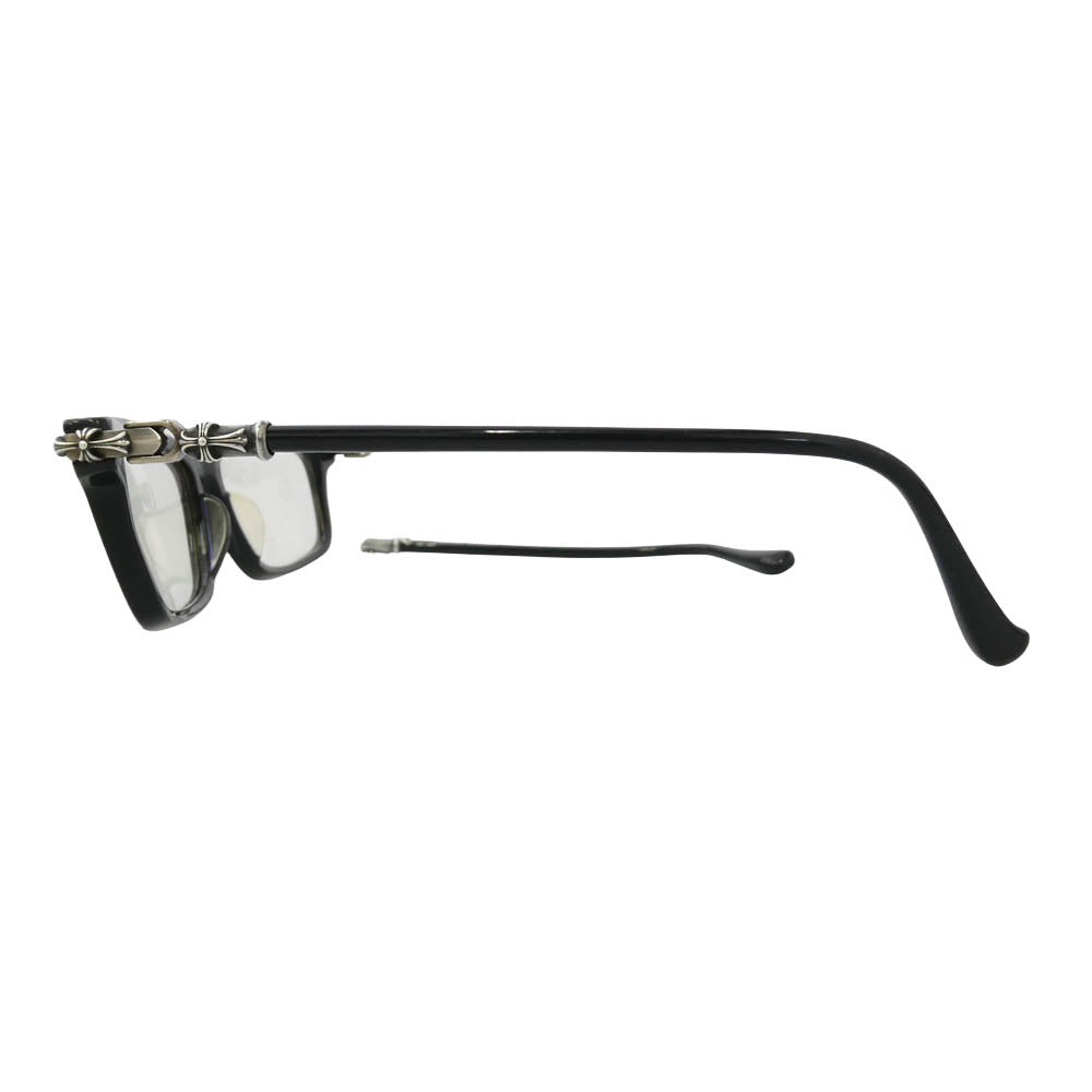 CHROME HEARTS クロムハーツ（原本無） CORNHAULASS-A スクエア クロステンプル アイウェア メガネ ブラック系【中古】