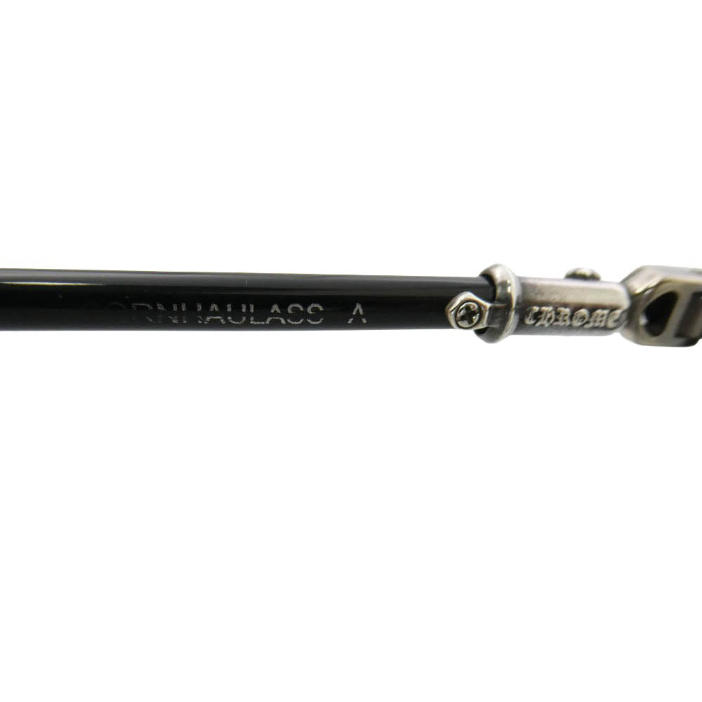 CHROME HEARTS クロムハーツ（原本無） CORNHAULASS-A スクエア クロステンプル アイウェア メガネ ブラック系【中古】