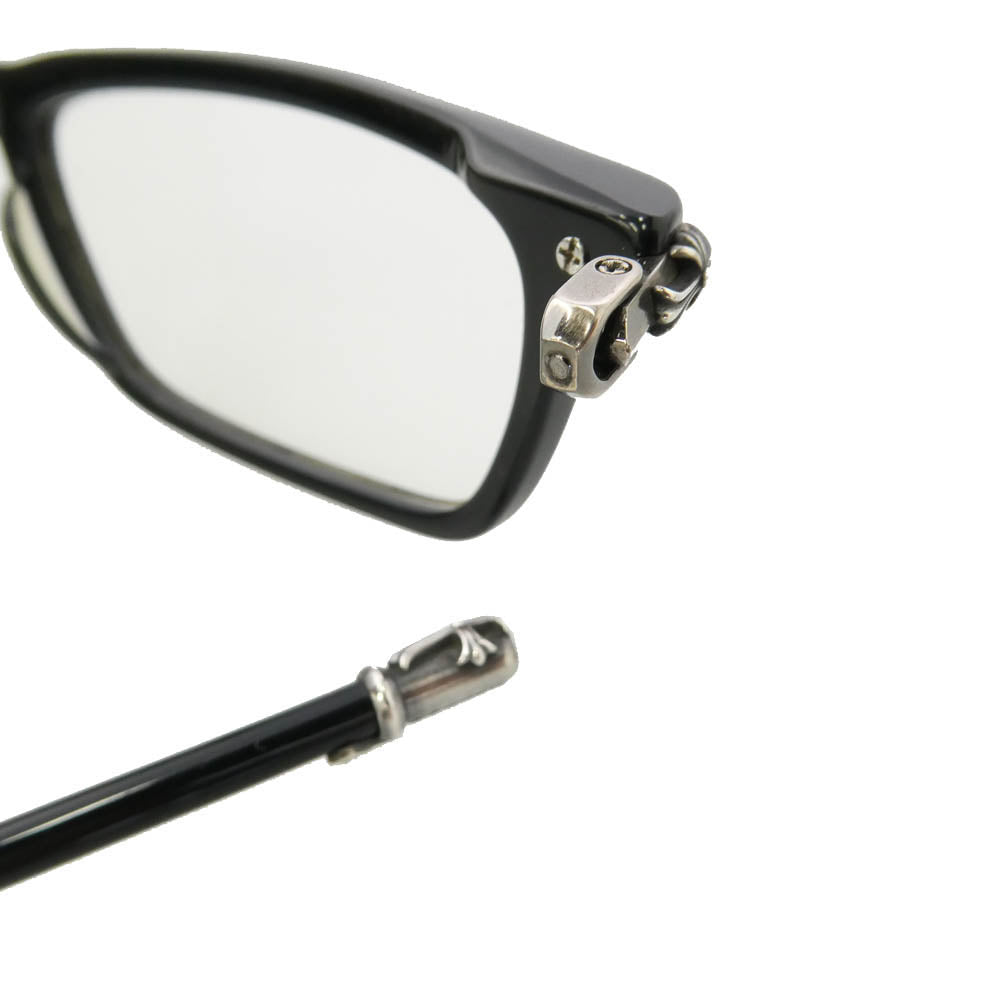 CHROME HEARTS クロムハーツ（原本無） CORNHAULASS-A スクエア クロステンプル アイウェア メガネ ブラック系【中古】