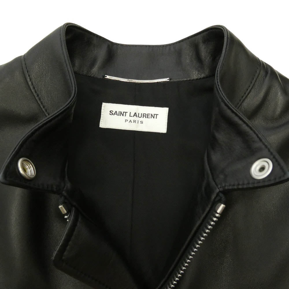SAINT LAURENT サンローラン 362239 Y5YA1 Keith single riders jacket キースレーサー レザー シングル ライダース ジャケット ブラック系 52【美品】【中古】