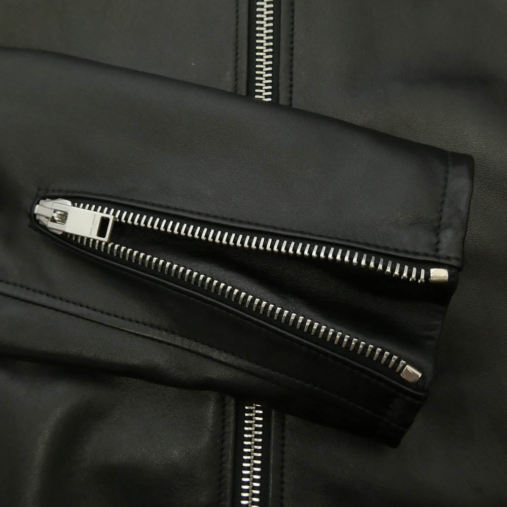 SAINT LAURENT サンローラン 362239 Y5YA1 Keith single riders jacket キースレーサー レザー シングル ライダース ジャケット ブラック系 52【美品】【中古】