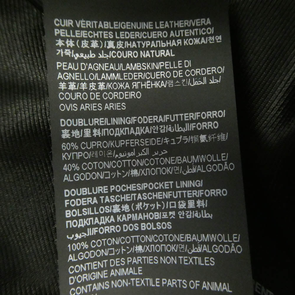 SAINT LAURENT サンローラン 362239 Y5YA1 Keith single riders jacket キースレーサー レザー シングル ライダース ジャケット ブラック系 52【美品】【中古】