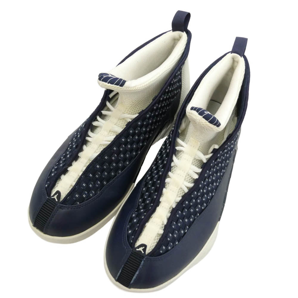 NIKE ナイキ 881429-400 Air Jordan 15 Retro Obsidian エアジョーダン15 レトロ オブシディアン スニーカー ダークネイビー系 ホワイト系 28cm【中古】