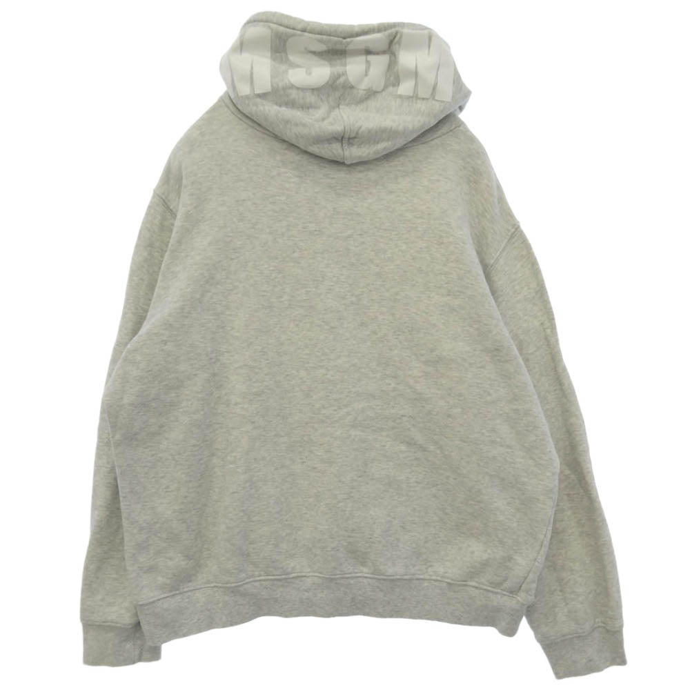 MSGM エムエスジーエム 2541MDM68 フード ロゴ スウェット プルオーバー パーカー グレー系 XS【中古】