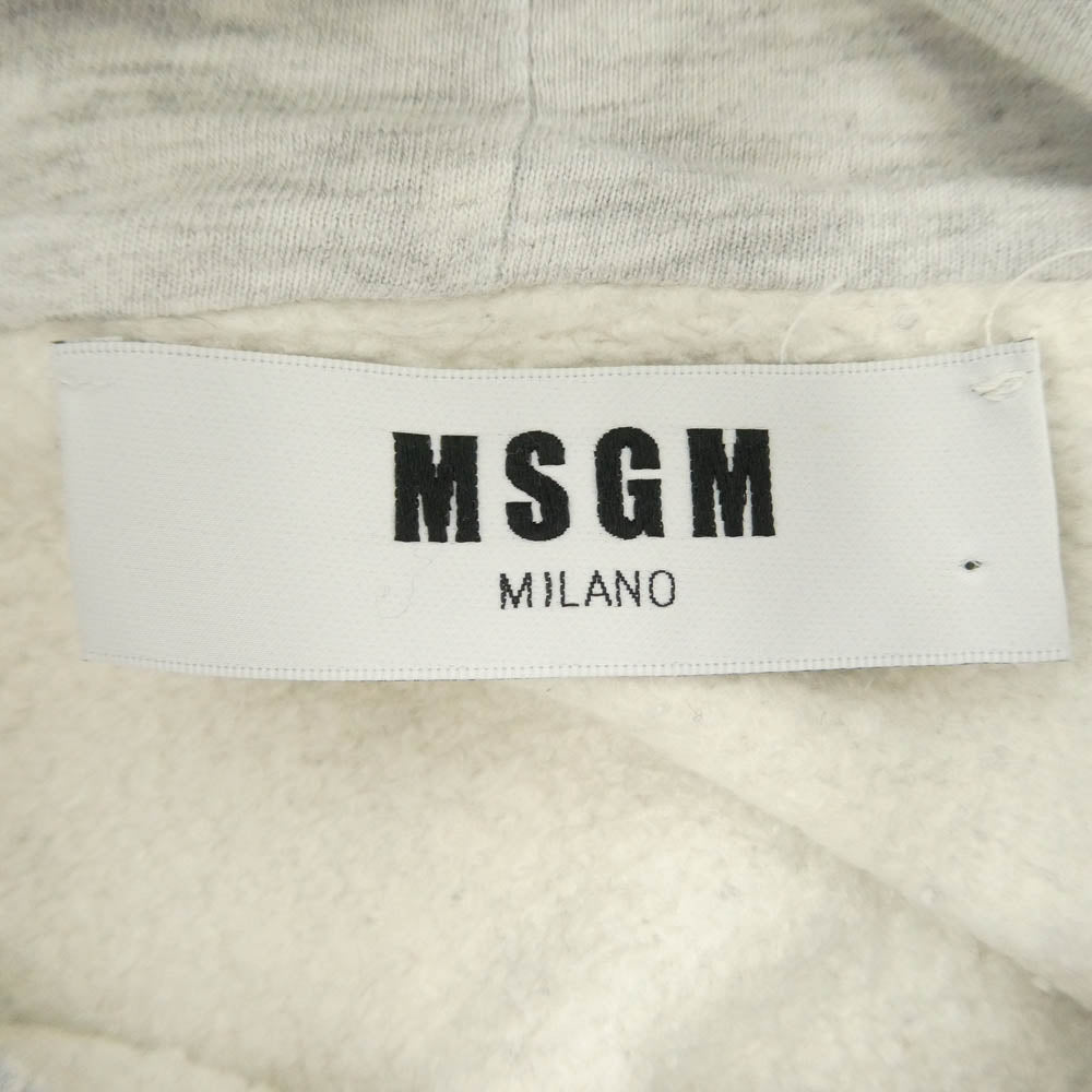 MSGM エムエスジーエム 2541MDM68 フード ロゴ スウェット プルオーバー パーカー グレー系 XS【中古】