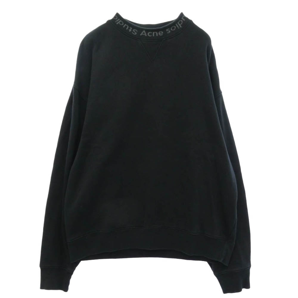 ACNE STUDIOS アクネストゥディオズ BI0015 Flogho フローゴ モックネック ロゴ スウェット トレーナー ブラック系 XS【中古】