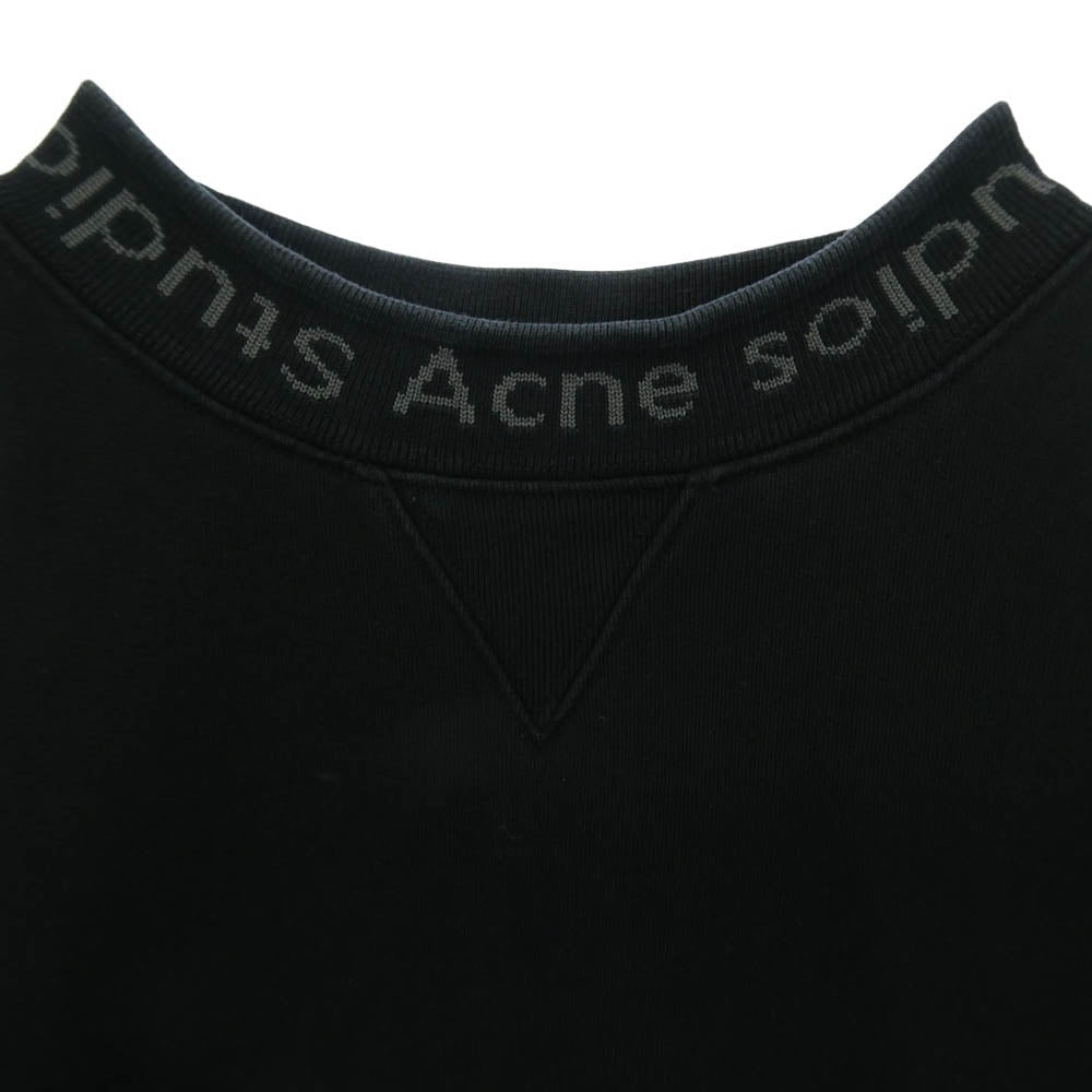 ACNE STUDIOS アクネストゥディオズ BI0015 Flogho フローゴ モックネック ロゴ スウェット トレーナー ブラック系 XS【中古】