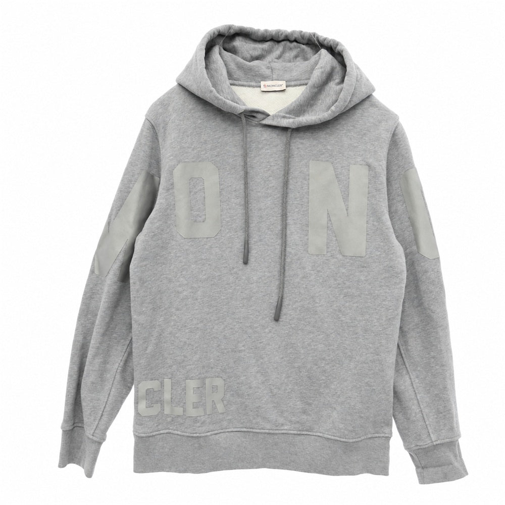 MONCLER モンクレール 22SS H10938G00038 ロゴ プリント プルオーバー スウェット パーカー グレー系 M【中古】