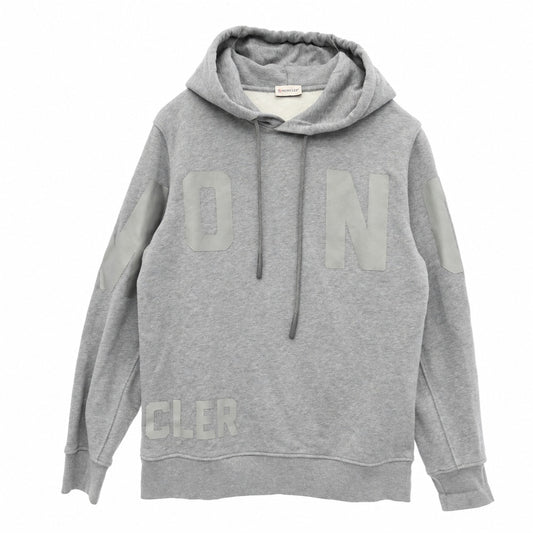 MONCLER モンクレール 22SS H10938G00038 ロゴ プリント プルオーバー スウェット パーカー グレー系 M【中古】