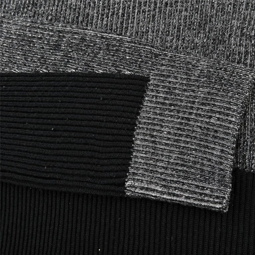 MONCLER モンクレール 22AW H20919C00003 Matt Black Girocollo Long Sleeve Pullover Sweater マットブラック ライン ロゴ リブ ニット セーター ブラック系 グレー系 M【中古】