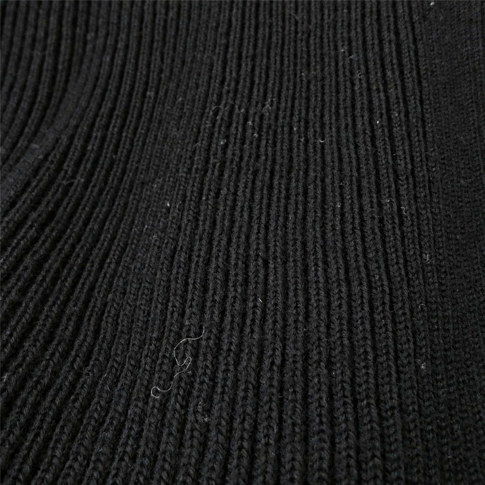 MONCLER モンクレール 22AW H20919C00003 Matt Black Girocollo Long Sleeve Pullover Sweater マットブラック ライン ロゴ リブ ニット セーター ブラック系 グレー系 M【中古】