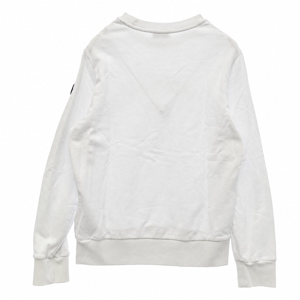 MONCLER モンクレール 24SS J10918G00004 Matt Black Lettering Logo SWEAT SHIRT マットブラック ライン ロゴ プリント プルオーバー スウェット ホワイト系 S【中古】