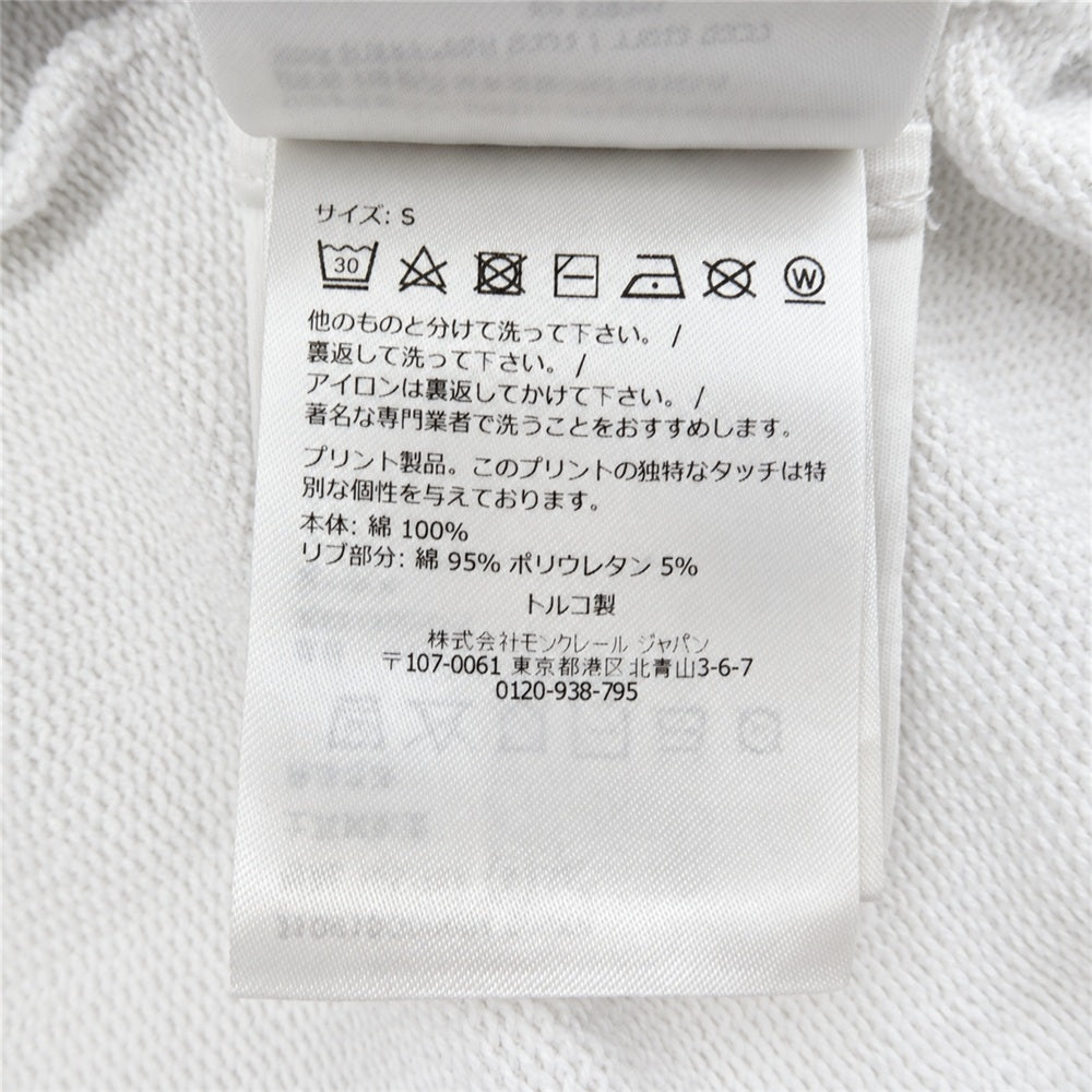 MONCLER モンクレール 24SS J10918G00004 Matt Black Lettering Logo SWEAT SHIRT マットブラック ライン ロゴ プリント プルオーバー スウェット ホワイト系 S【中古】