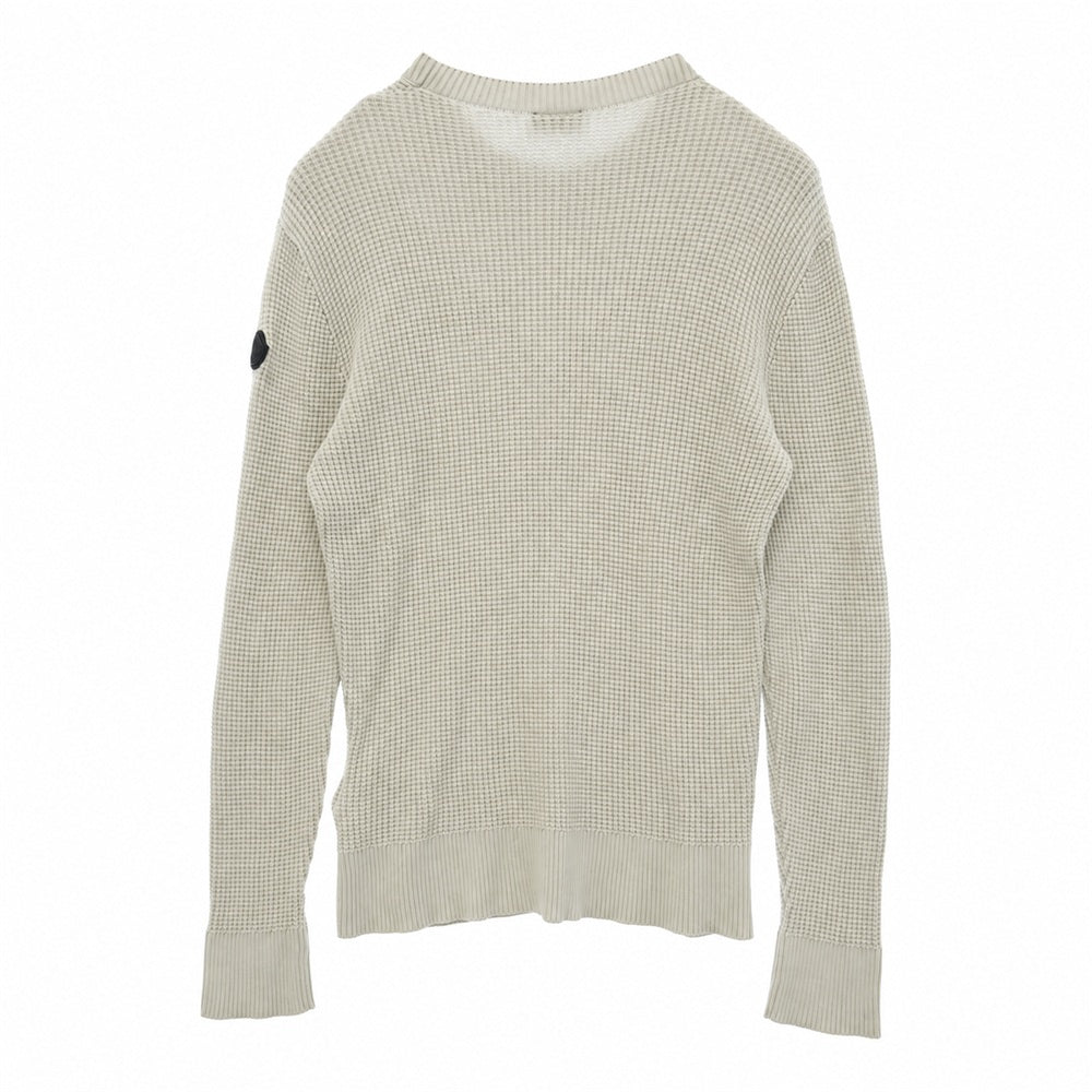 MONCLER モンクレール 23SS I20919C00007 Matt Black GIROCOLLO TRICOT マットブラック ライン ロゴ コットン クルーネック ニット セーター グレー系 S【中古】