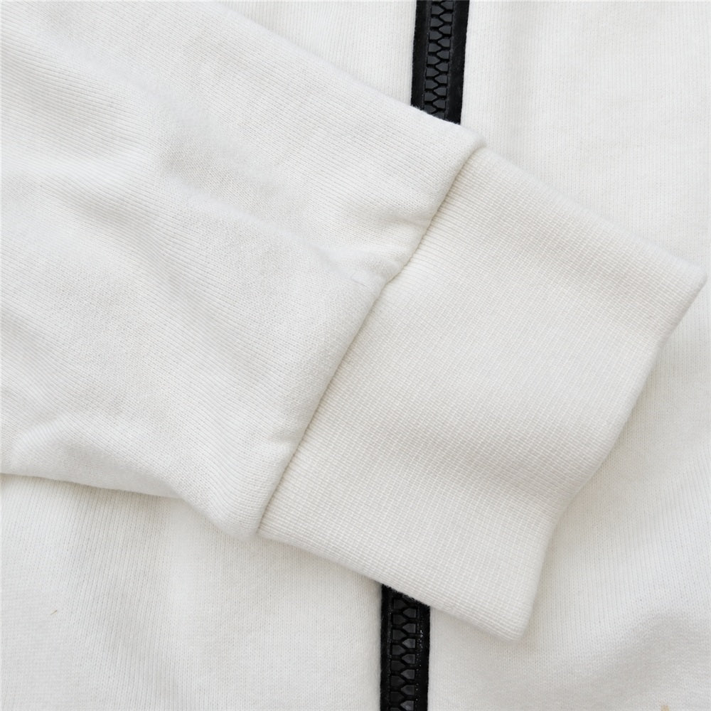 MONCLER モンクレール 22SS H10918G00033 ZIP UP CARDIGAN サイド ロゴ プリント ジップアップ カーディガン スウェット生地 ジャケット オフホワイト系 S【中古】