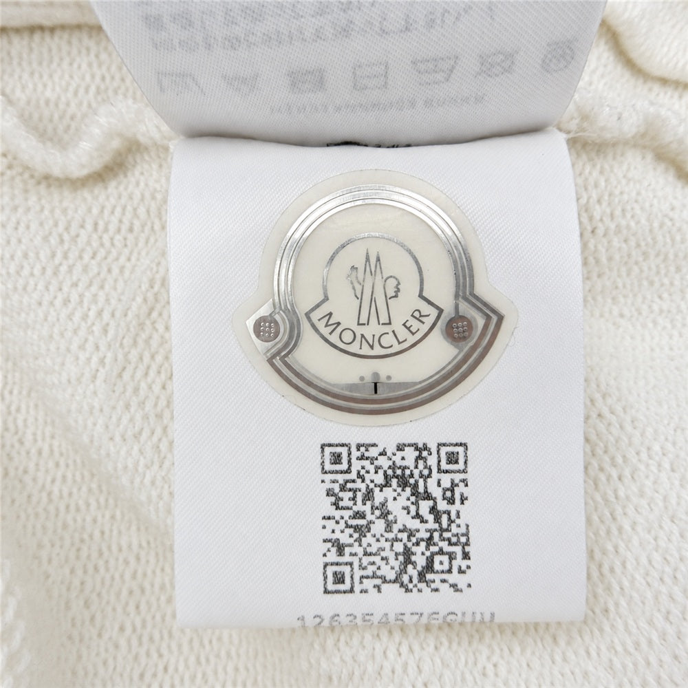 MONCLER モンクレール 22SS H10918G00033 ZIP UP CARDIGAN サイド ロゴ プリント ジップアップ カーディガン スウェット生地 ジャケット オフホワイト系 S【中古】