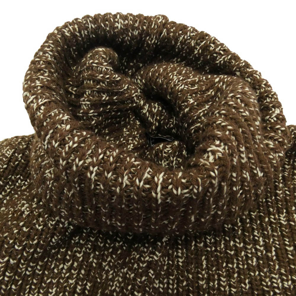 MONCLER モンクレール J20989F00003 GRENOBLE low gauge knit グルノーブル ロゴ ローゲージ タートルネック エルボーパッチ ニット セーター ブラウン系 M【中古】