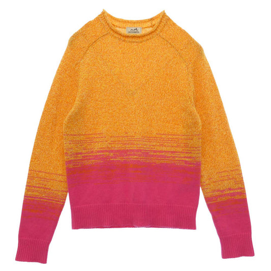 HERMES エルメス 22SS イタリア製 カシミア カシミヤ グラデーション ニット セーター オレンジ系 ピンク系 S【中古】