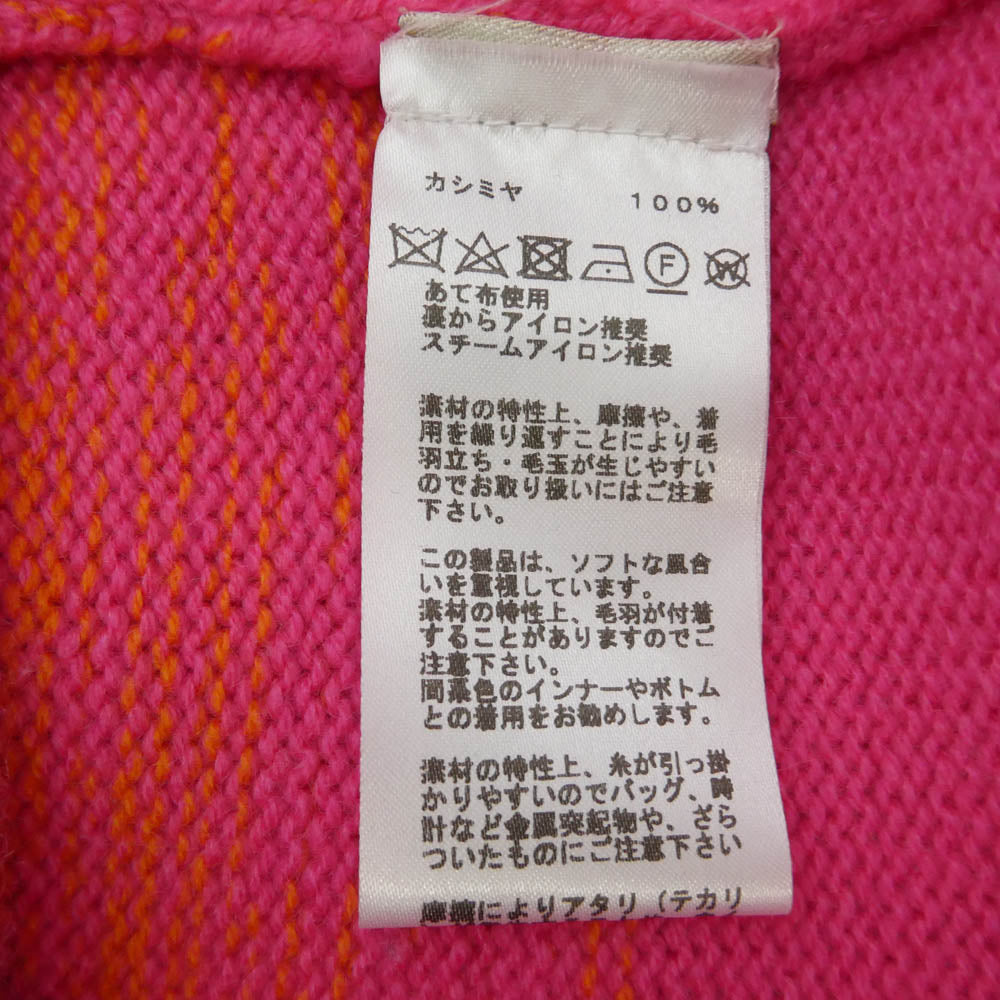 HERMES エルメス 22SS イタリア製 カシミア カシミヤ グラデーション ニット セーター オレンジ系 ピンク系 S【中古】