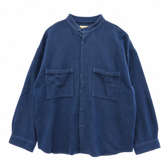 TENDERLOIN テンダーロイン STAND FLANNEL SHT L/S スタンドカラー フランネル ノーカラー 長袖 シャツ ブルー系 L【中古】