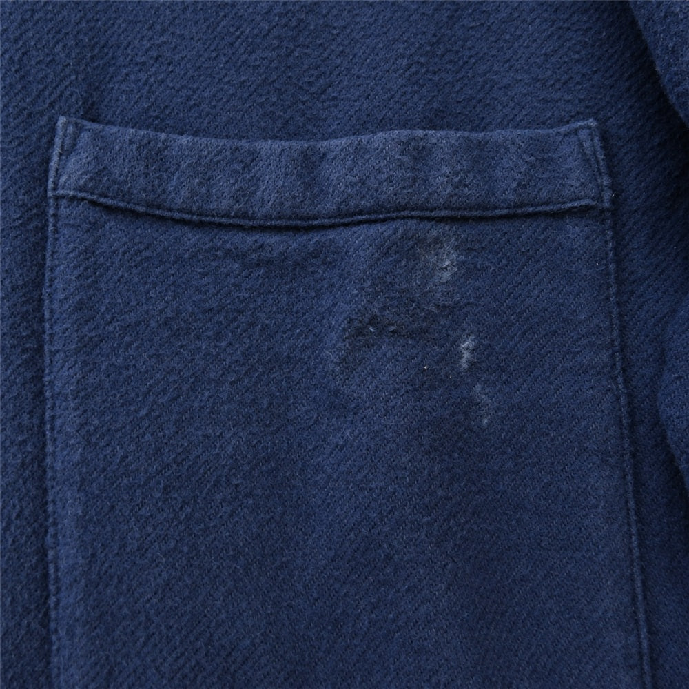 TENDERLOIN テンダーロイン STAND FLANNEL SHT L/S スタンドカラー フランネル ノーカラー 長袖 シャツ ブルー系 L【中古】
