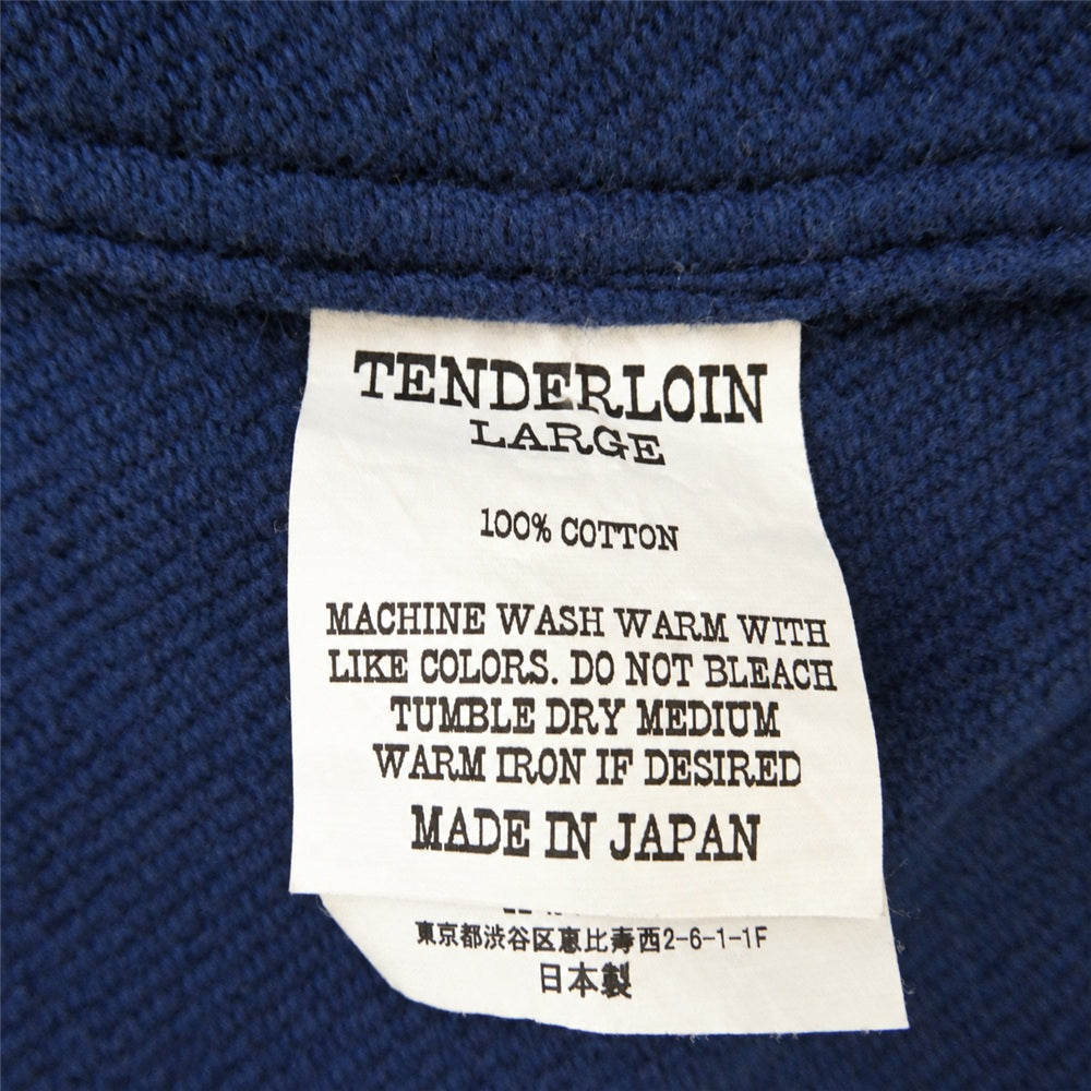 TENDERLOIN テンダーロイン STAND FLANNEL SHT L/S スタンドカラー フランネル ノーカラー 長袖 シャツ ブルー系 L【中古】