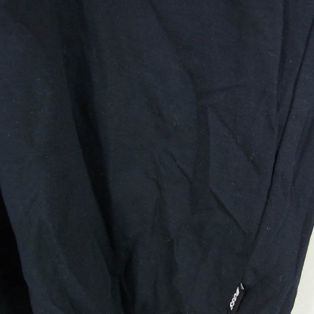 HUGO BOSS ヒューゴボス 50533572 Mercerised-cotton polo shirt in a slim fit マーセライズド コットン 長袖 ポロシャツ ネイビー系 M【中古】