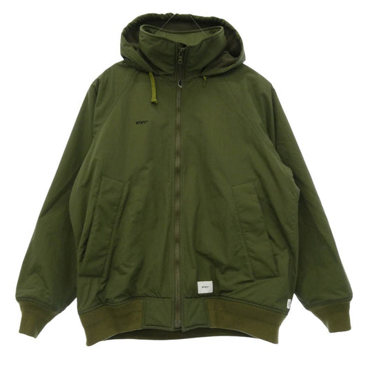 WTAPS ダブルタップス 19AW 192BRDT-JKM02 INCOM JACKET NYLON TUSSAH インカム バックロゴ フーデット 裏起毛 ジャケット カーキ系 モスグリーン系 3【中古】