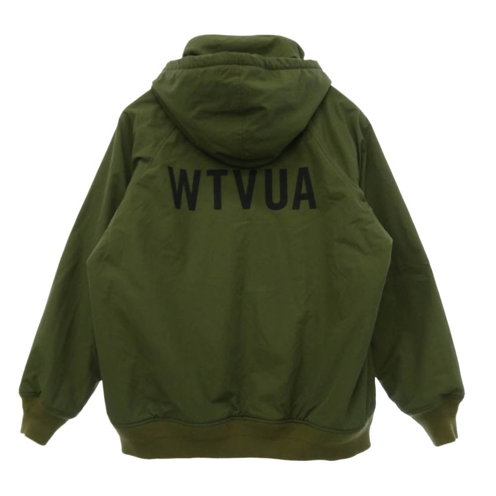 WTAPS ダブルタップス 19AW 192BRDT-JKM02 INCOM JACKET NYLON TUSSAH インカム バックロゴ フーデット 裏起毛 ジャケット カーキ系 モスグリーン系 3【中古】