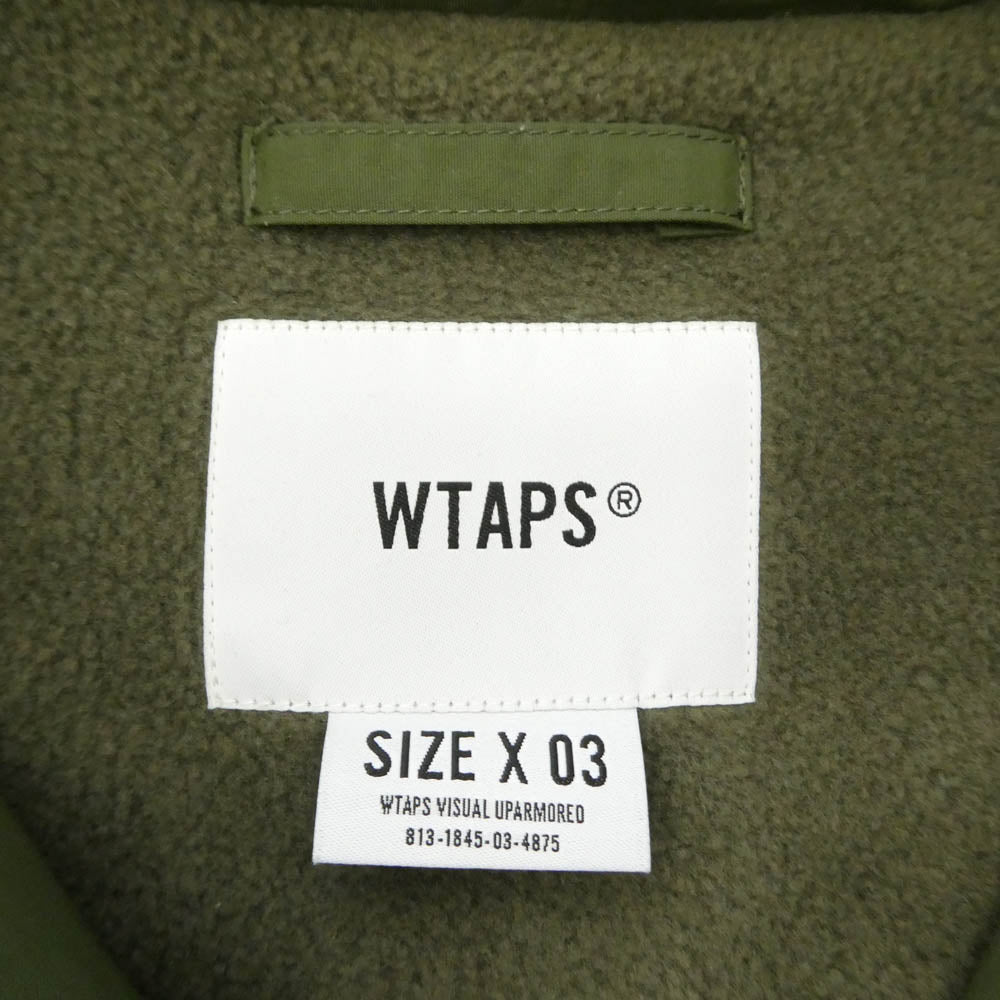 WTAPS ダブルタップス 19AW 192BRDT-JKM02 INCOM JACKET NYLON TUSSAH インカム バックロゴ フーデット 裏起毛 ジャケット カーキ系 モスグリーン系 3【中古】