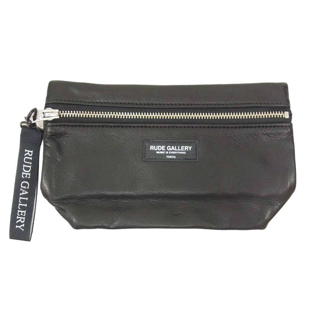 RUDE GALLERY ルードギャラリー RG0771 LEATHER MAKE UP POUCH レザー ステアハイド メイクアップ ポーチ バッグ ブラック系【新古品】【未使用】【中古】