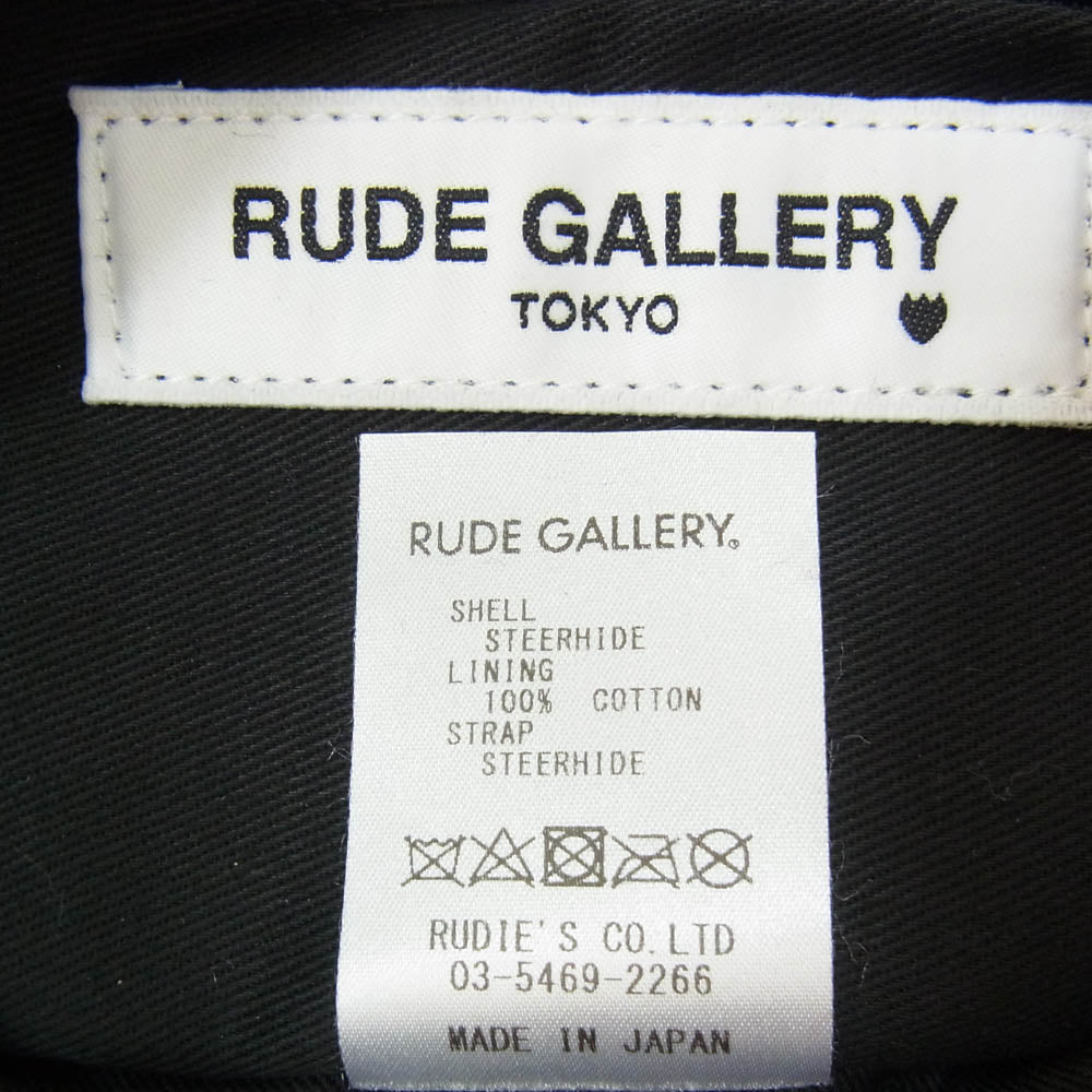 RUDE GALLERY ルードギャラリー RG0771 LEATHER MAKE UP POUCH レザー ステアハイド メイクアップ ポーチ バッグ ブラック系【新古品】【未使用】【中古】