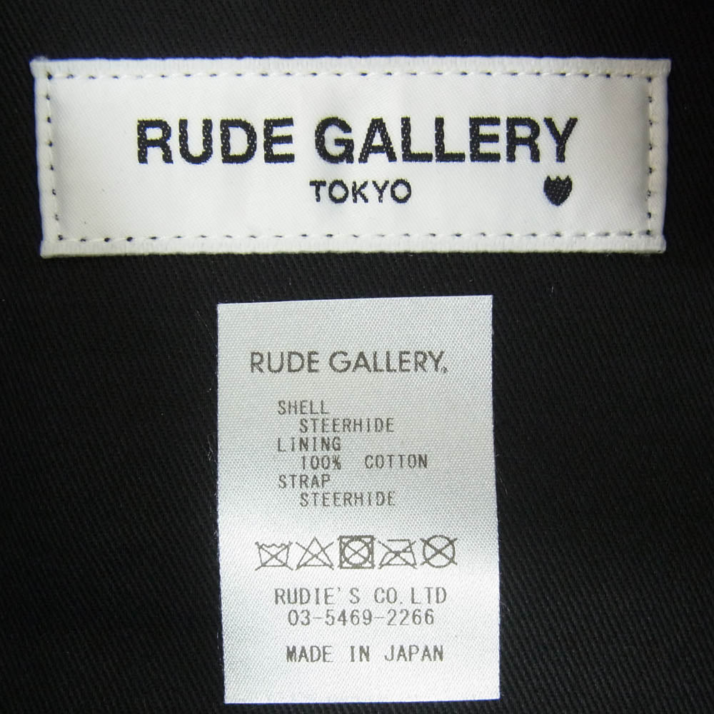 RUDE GALLERY ルードギャラリー RG0769-6 LEATHER APRON BAG レザー ステアハイド エプロン ショルダーバッグ ウエストバッグ ブラック系【極上美品】【中古】