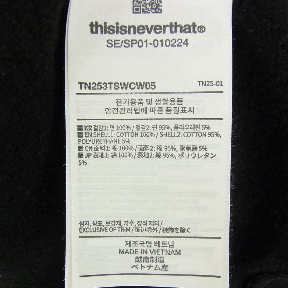 ディスイズネバーザット 25AW TN253TSWCW05 T.N.T. Classic HDP Crewneck ロゴ クラシック コットン クルーネック 裏起毛 スウェット トレーナー ブラック系 L【中古】