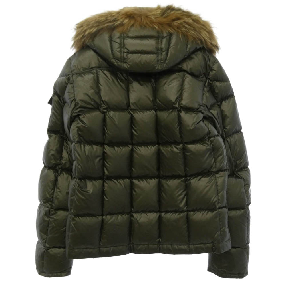 MONCLER モンクレール 320914193215 53029 HUBERT GIUBBOTTO DOWN JACKET ヒューベル コヨーテファー ロゴパッチ ダブルジップ ダウンジャケット カーキ系 1【中古】