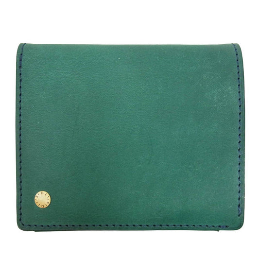 イズイット 924603 Toscana トスカーナ レザー 二つ折り財布 マグネット式小銭入れ グリーン系【美品】【中古】
