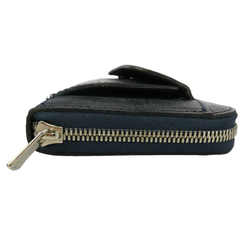 クランプ Cr-604 Pueblo Leather Round Zip Wallet プエブロレザー ラウンドウォレット 財布 ネイビー系【美品】【中古】