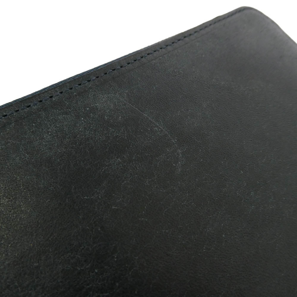 クランプ Cr-604 Pueblo Leather Round Zip Wallet プエブロレザー ラウンドウォレット 財布 ネイビー系【美品】【中古】