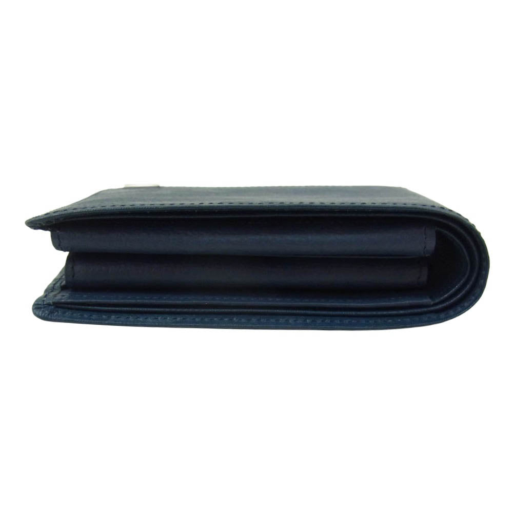 PORTER ポーター 342-03840 WONDER WALLET ワンダー 迷彩柄 エンボス加工 レザー 二つ折り財布 ウォレット ネイビー系【極上美品】【中古】
