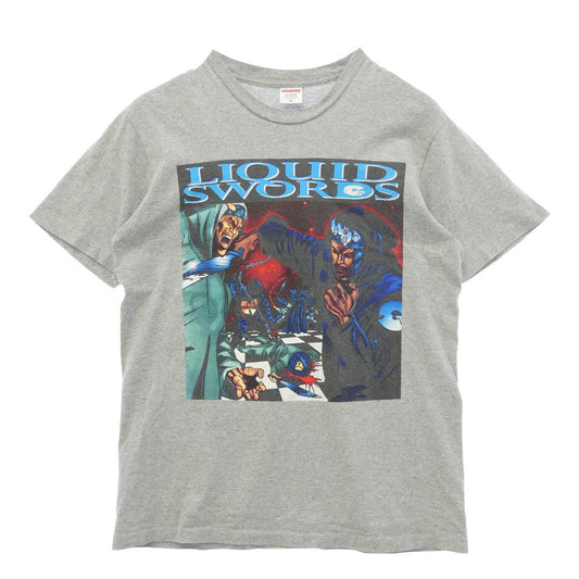 Supreme シュプリーム 18AW Liquid Swords Tee リキッドソード フロント グラフィック プリント Tシャツ 半袖 カットソー グレー系 M【中古】