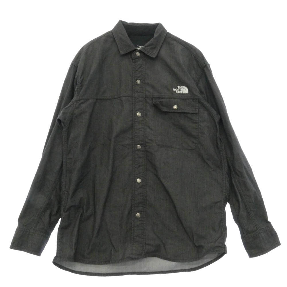 THE NORTH FACE ノースフェイス NR72130 L/S NYLON DENIM NUPTSE SHIRT ロング スリーブ ナイロン デニム ヌプシ 長袖 シャツ グレー系 M【中古】