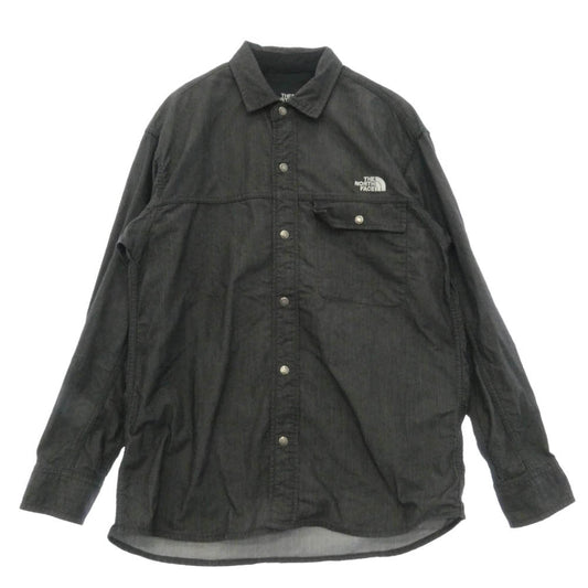 THE NORTH FACE ノースフェイス NR72130 L/S NYLON DENIM NUPTSE SHIRT ロング スリーブ ナイロン デニム ヌプシ 長袖 シャツ グレー系 M【中古】