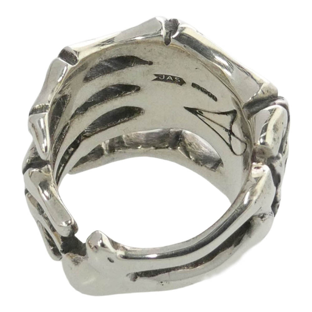 CRAZY PIG クレイジーピッグ Bone Hand Ring ボーンハンド リング シルバー系 16.5号【美品】【中古】