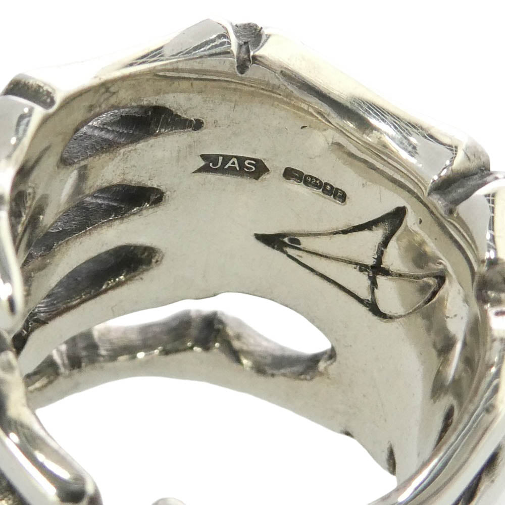 CRAZY PIG クレイジーピッグ Bone Hand Ring ボーンハンド リング シルバー系 16.5号【美品】【中古】