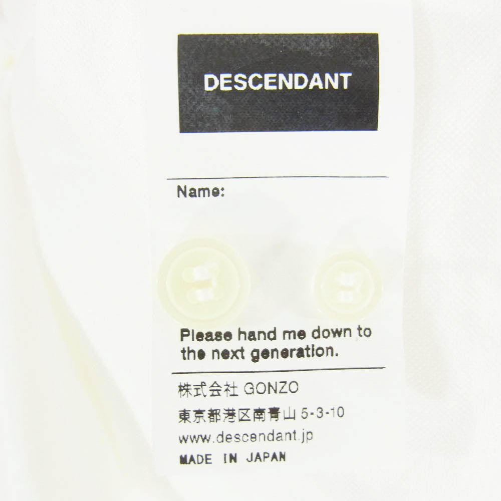 DESCENDANT ディセンダント 25AW 252CPDS-SHM01 Kennedy's Oxford LS Shirt ケネディーズ オックスフォード 長袖 BD ボタンダウン シャツ ホワイト系 3【美品】【中古】