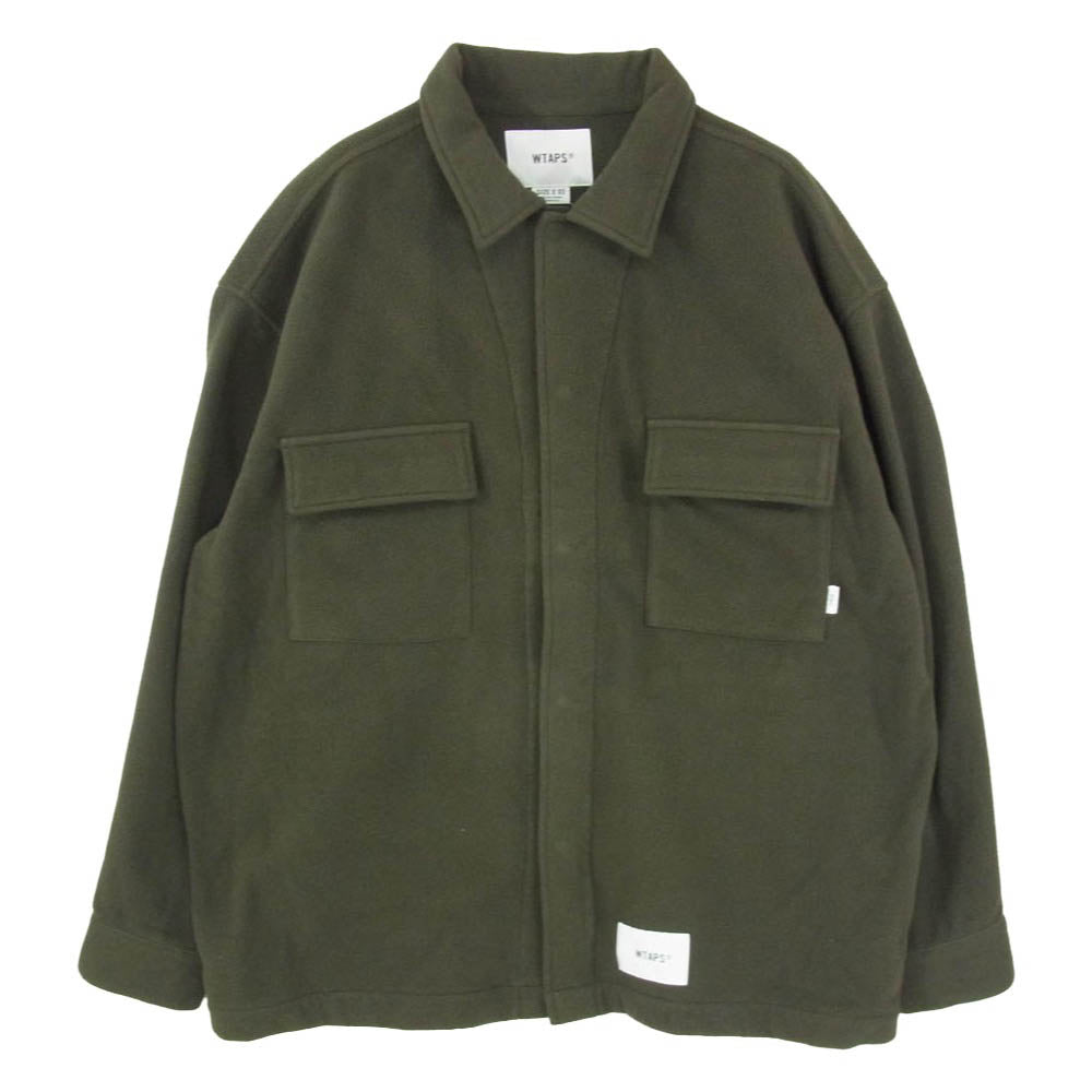 WTAPS ダブルタップス 24AW 242TQDT-SHM05 OBJ LS POLY. FLEECE ボタンスナップ ポリエステル フリース シャツジャケット ブルゾン カーキ系 L【中古】