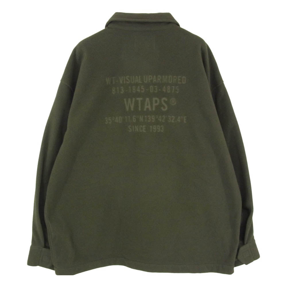 WTAPS ダブルタップス 24AW 242TQDT-SHM05 OBJ LS POLY. FLEECE ボタンスナップ ポリエステル フリース シャツジャケット ブルゾン カーキ系 L【中古】